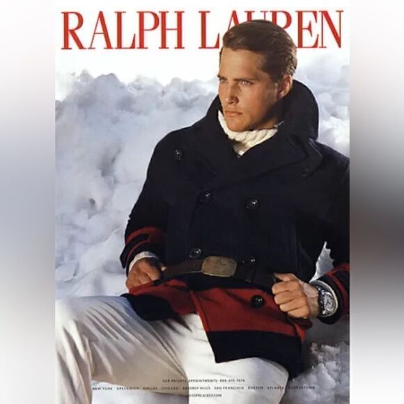 Polo Ralph Lauren Merino Wool Black & Red Double Breasted Top Over Pea Coat - Picture 3 of 16